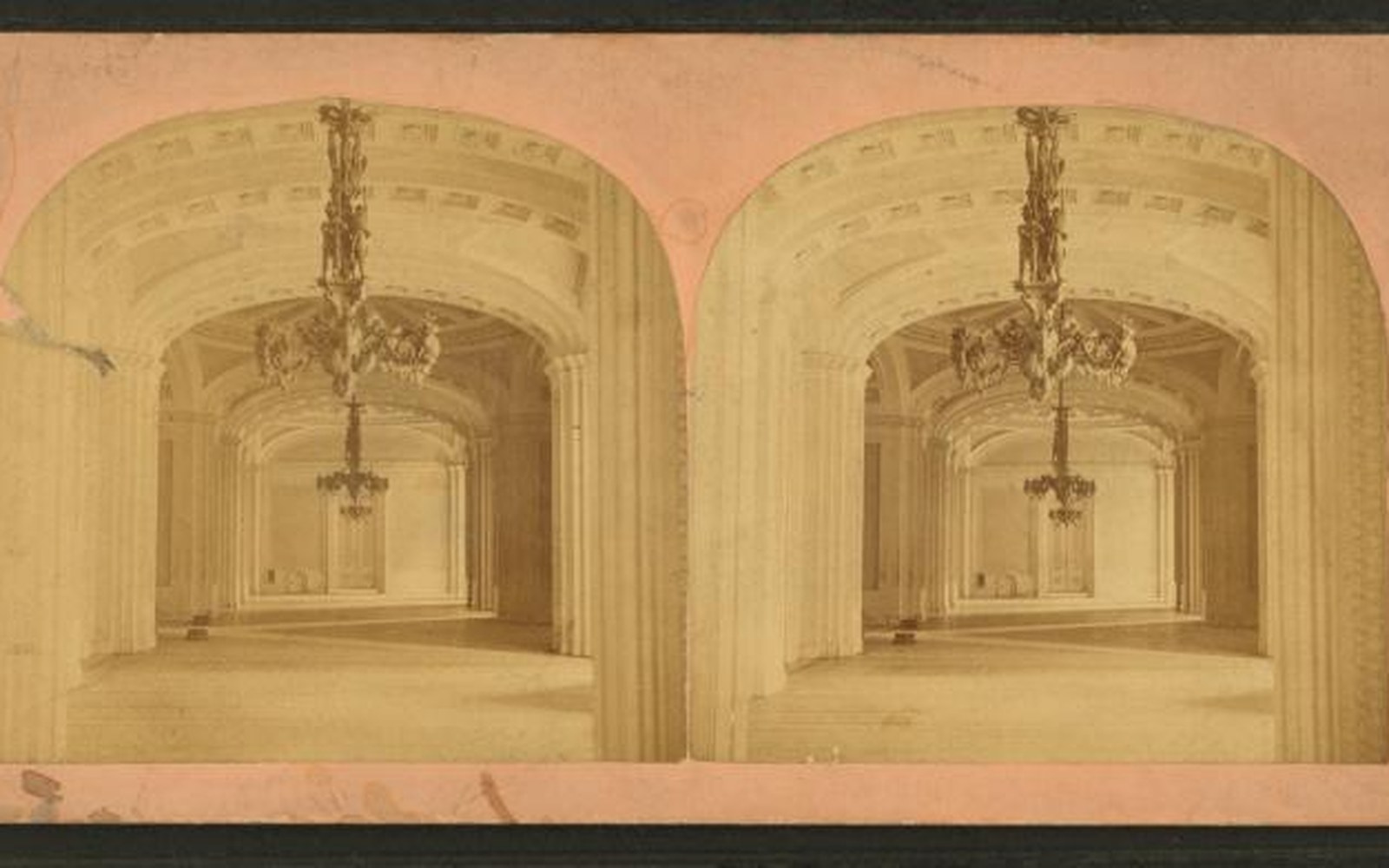 An empty marble corridor